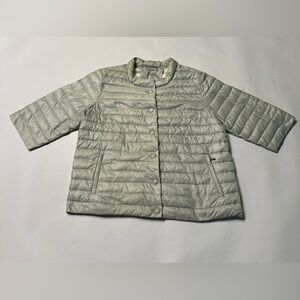 Romeo Gigli Lightweight Puffer Jacket XL Silver Gray